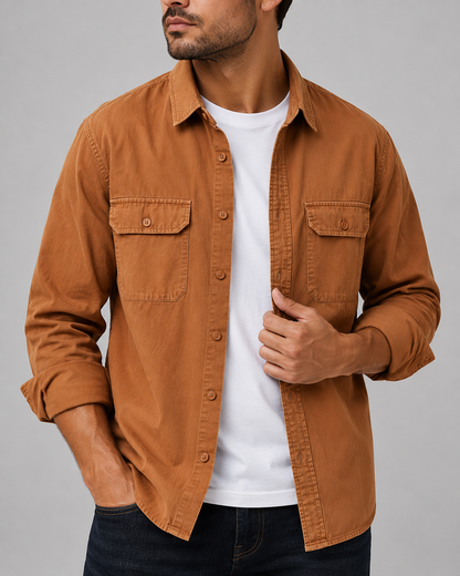 Men's Cotton Casual Shirt | Cotton | Relaxed Fit Button-Up | Everyday Smart Casual | Steven & Levon
