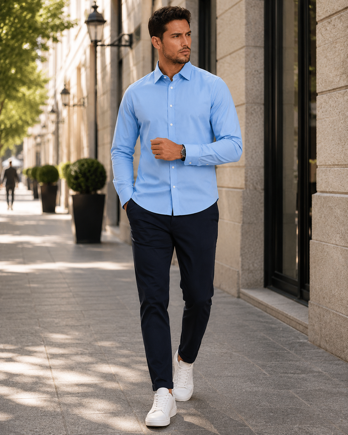 Men's Linen Heritage Shirt | Breathable Blend | Classic Button-Up | Smart Casual Wear | Steven & Levon