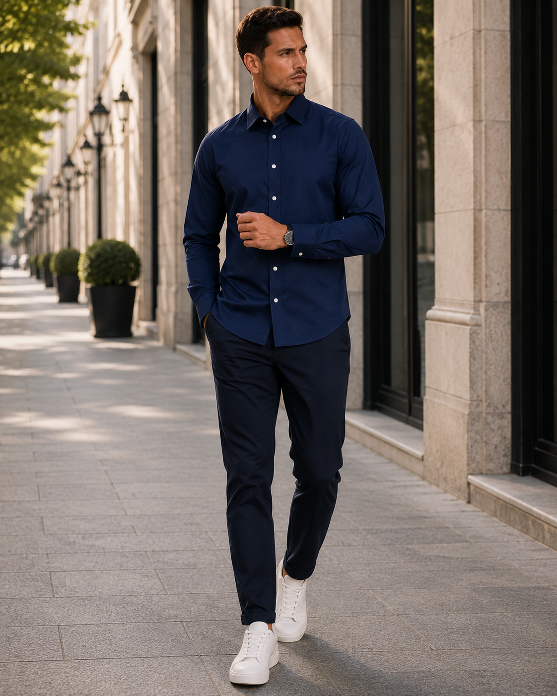 Men's Linen Heritage Shirt | Breathable Blend | Classic Button-Up | Smart Casual Wear | Steven & Levon