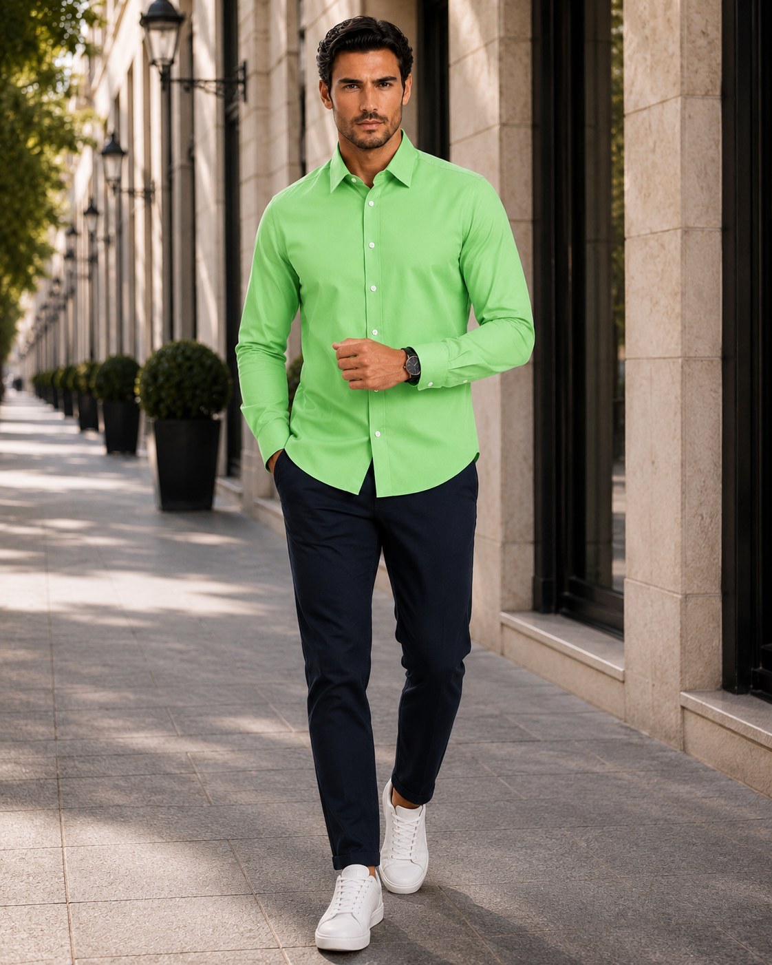 Men's Linen Heritage Shirt | Breathable Blend | Classic Button-Up | Smart Casual Wear | Steven & Levon