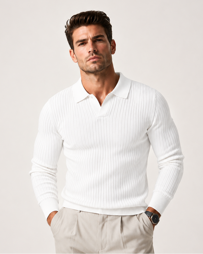 Men's Open Placket Polo Shirt | Breathable Polyester Fabric | Short Sleeve Casual Collared Top | Steven & Levon