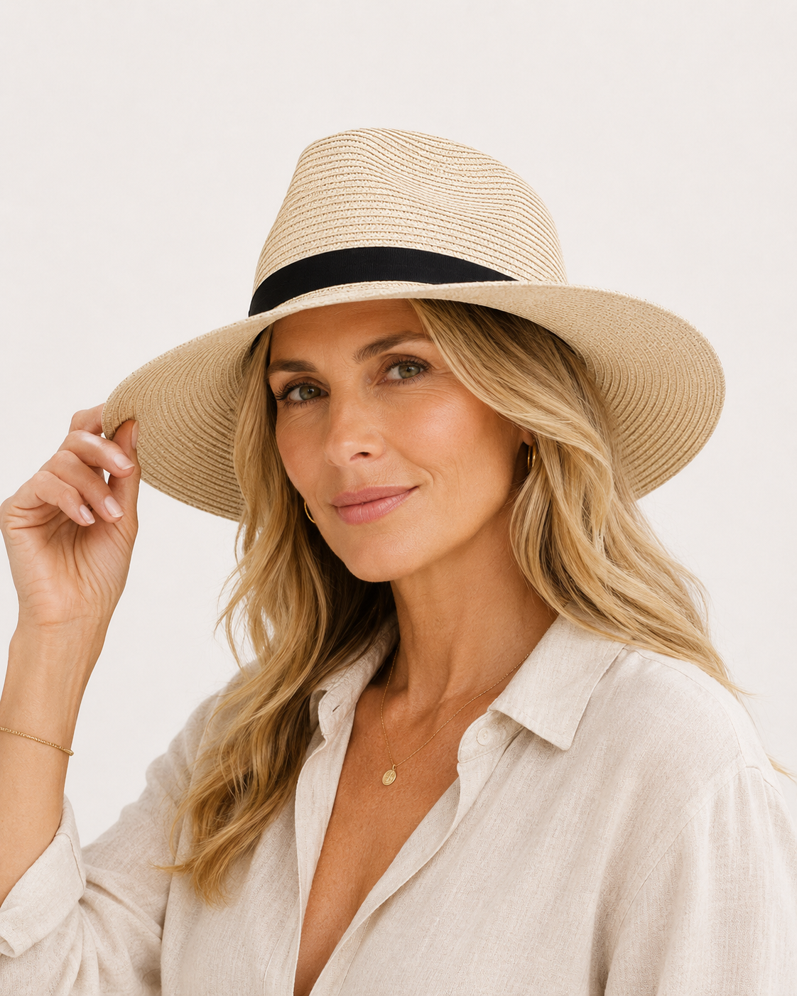 Panama Straw Hat | Unisex Sun Hat | Straw | UPF50+ UV Protection | Foldable Wide Brim Travel Hat | Steven & Levon