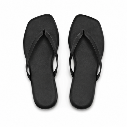 Women's Square Toe Flip Flops | Flat Thong Sandals | Minimalist Slip-On Summer Beach Slides | Steven & Levon