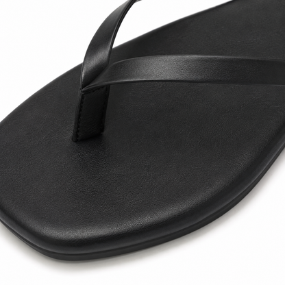 Women's Square Toe Flip Flops | Flat Thong Sandals | Minimalist Slip-On Summer Beach Slides | Steven & Levon