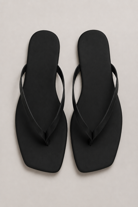 Women's Square Toe Flip Flops | Flat Thong Sandals | Minimalist Slip-On Summer Beach Slides | Steven & Levon
