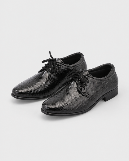 Kids Leather Oxford Shoes | Lace-Up Formal School Shoes | Smart Uniform Shoes | Steven & Levon