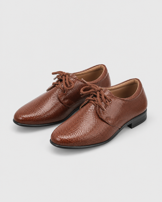 Kids Leather Oxford Shoes | Lace-Up Formal School Shoes | Smart Uniform Shoes | Steven & Levon