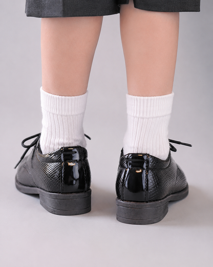 Kids Leather Oxford Shoes | Lace-Up Formal School Shoes | Smart Uniform Shoes | Steven & Levon