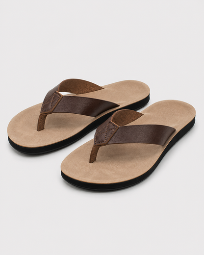 Men's Flip Flops | PU Leather | Thong Sandals | Breathable Casual Summer Slippers | Steven & Levon