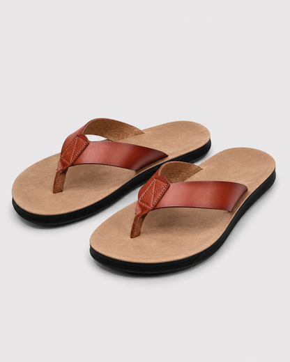 Men's Flip Flops | PU Leather | Thong Sandals | Breathable Casual Summer Slippers | Steven & Levon
