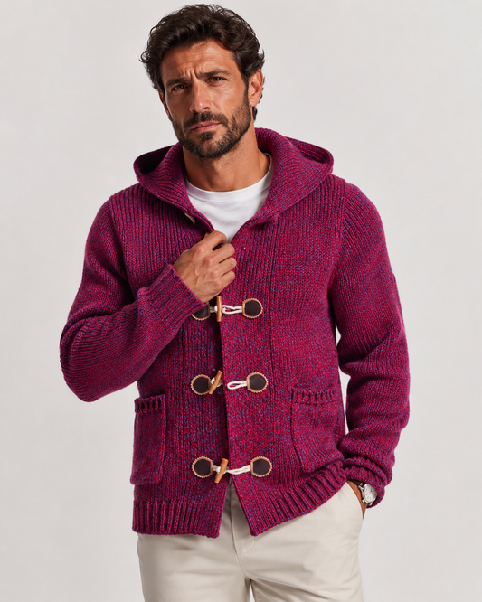 Men’s Knit Cardigan | Toggle Front Closure | Hooded Knitwear Sweater | Casual Layering Piece | Steven & Levon