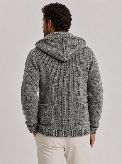 Men’s Knit Cardigan | Toggle Front Closure | Hooded Knitwear Sweater | Casual Layering Piece | Steven & Levon