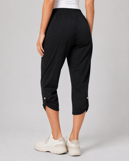 Willa Crop Joggers | Capri pants for woman | Elastic Waist, Loose Fit, Pockets, Soft Fabric | Steven & Levon