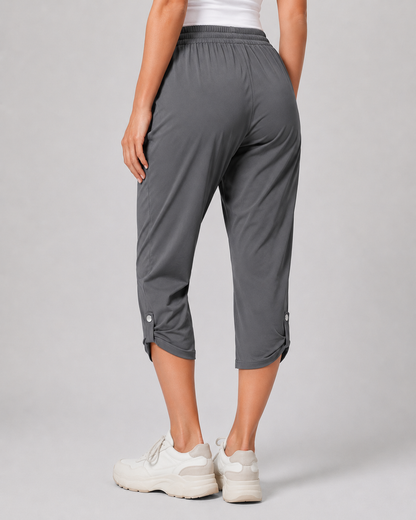 Willa Crop Joggers | Capri pants for woman | Elastic Waist, Loose Fit, Pockets, Soft Fabric | Steven & Levon