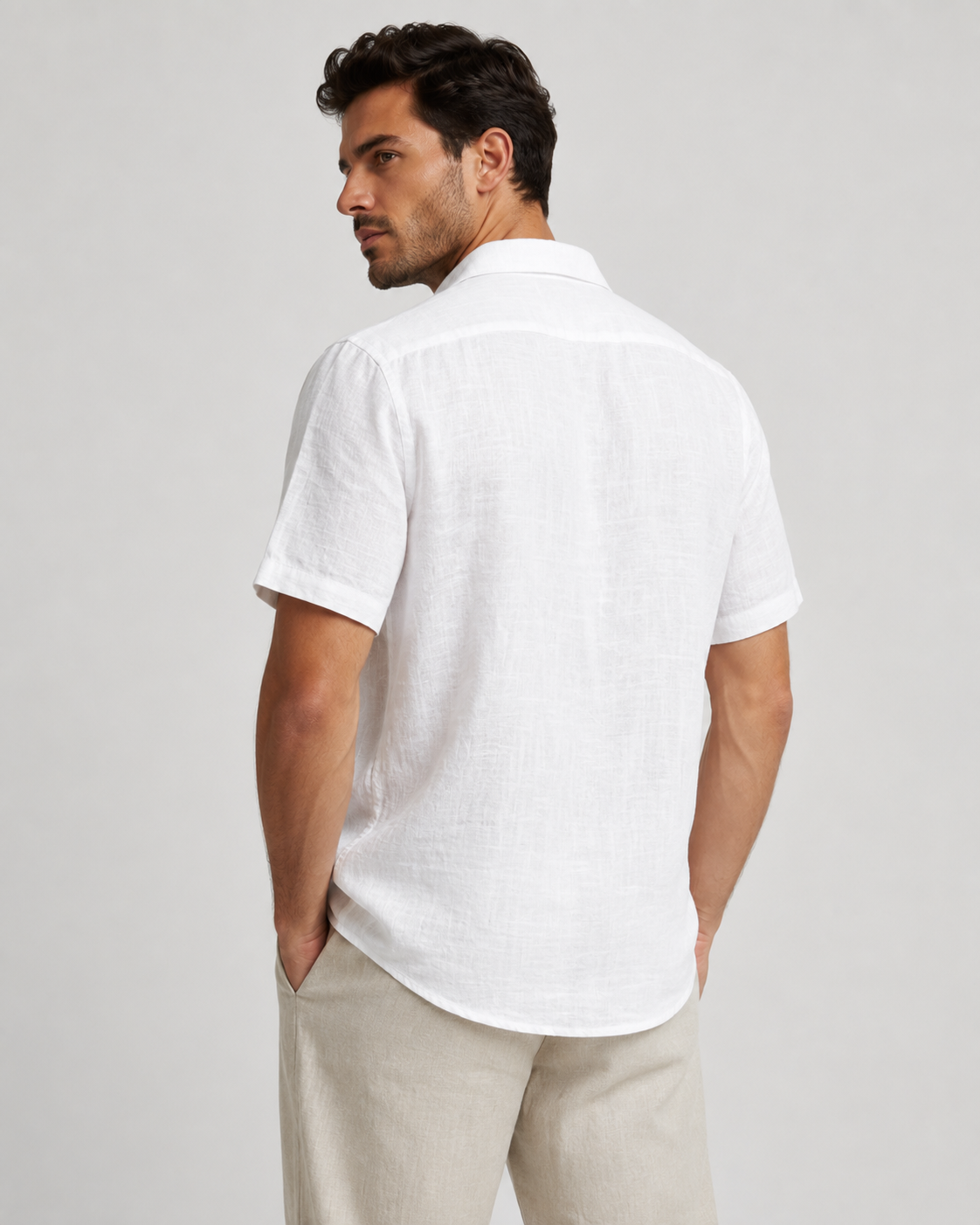 Men's Linen Short Sleeve Shirt | Men | Linen Blend | Breathable Lightweight Summer Button-Up | Steven & Levon