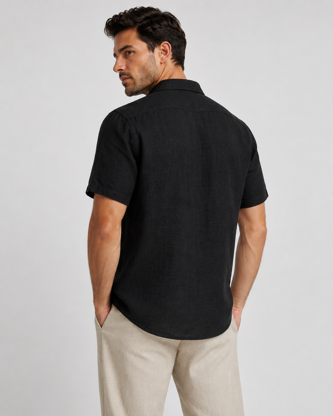 Men's Linen Short Sleeve Shirt | Men | Linen Blend | Breathable Lightweight Summer Button-Up | Steven & Levon