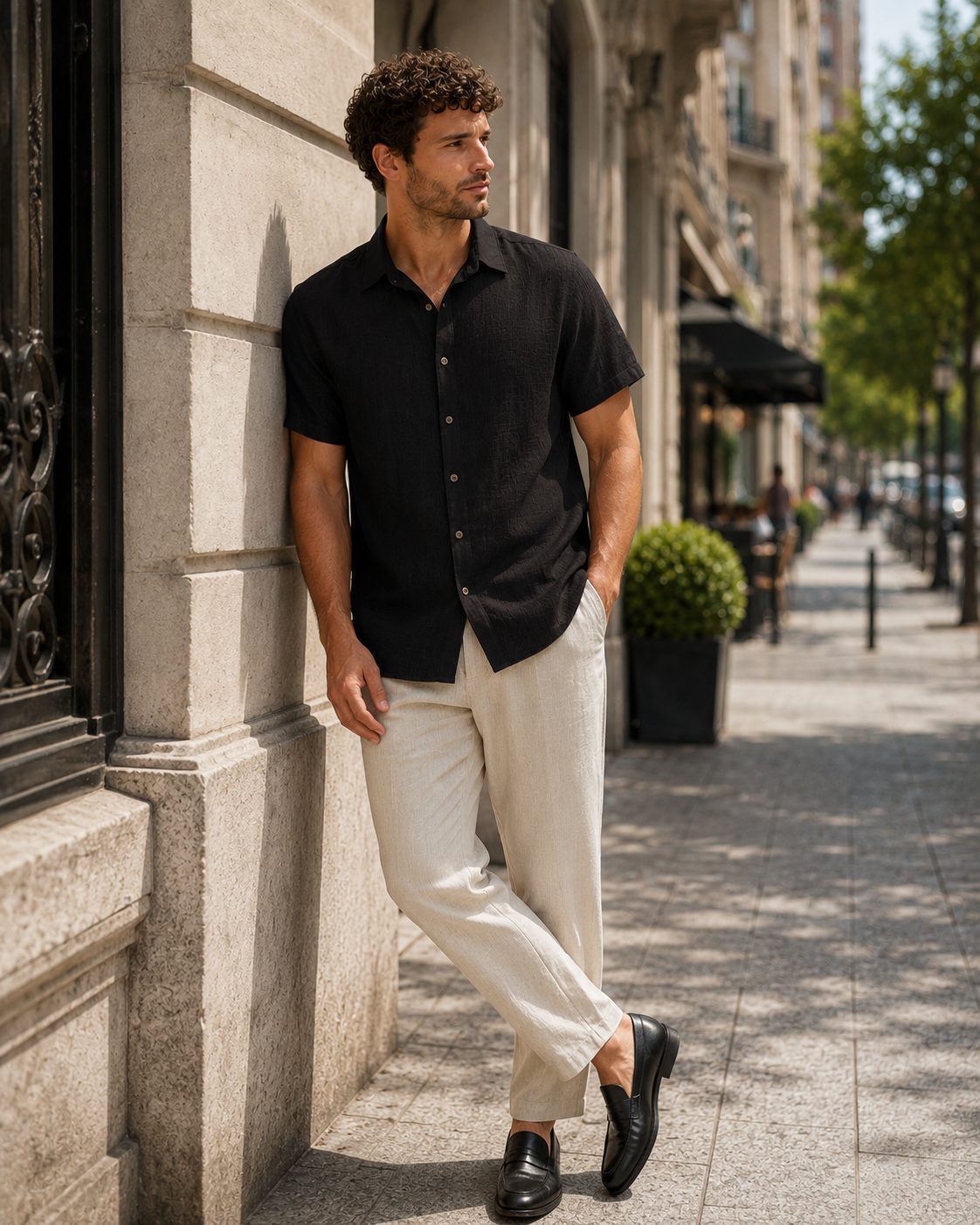 Men's Linen Short Sleeve Shirt | Men | Linen Blend | Breathable Lightweight Summer Button-Up | Steven & Levon