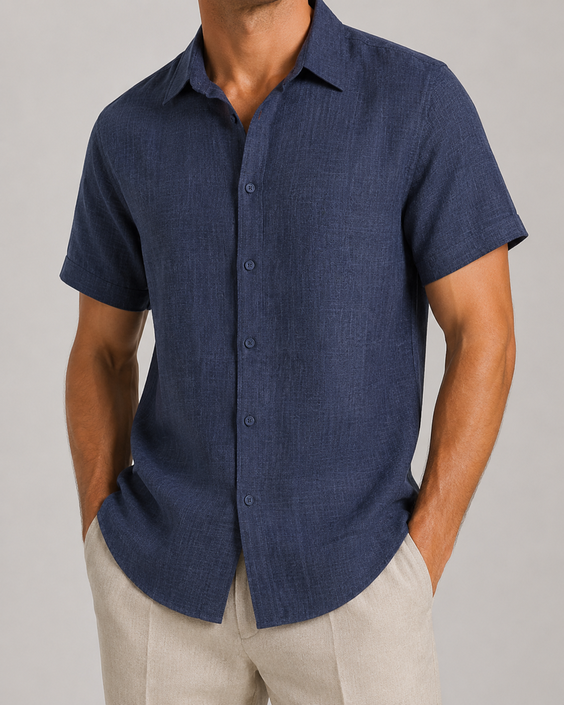 Men's Linen Short Sleeve Shirt | Men | Linen Blend | Breathable Lightweight Summer Button-Up | Steven & Levon