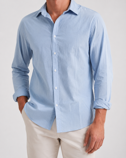 Men's Turn-Down Collar Linen Shirt | Men | Woven Fabric | Casual Button-Up Summer Shirt | Relaxed Fit | Steven & Levon