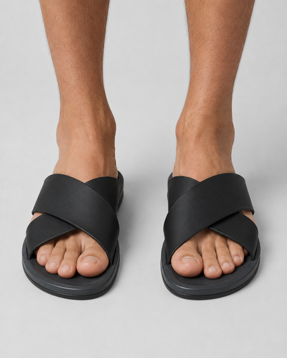 Men’s Minimalist Slip-On Sandals | Casual Comfort Slides | Lightweight Everyday Footwear | Steven & Levon