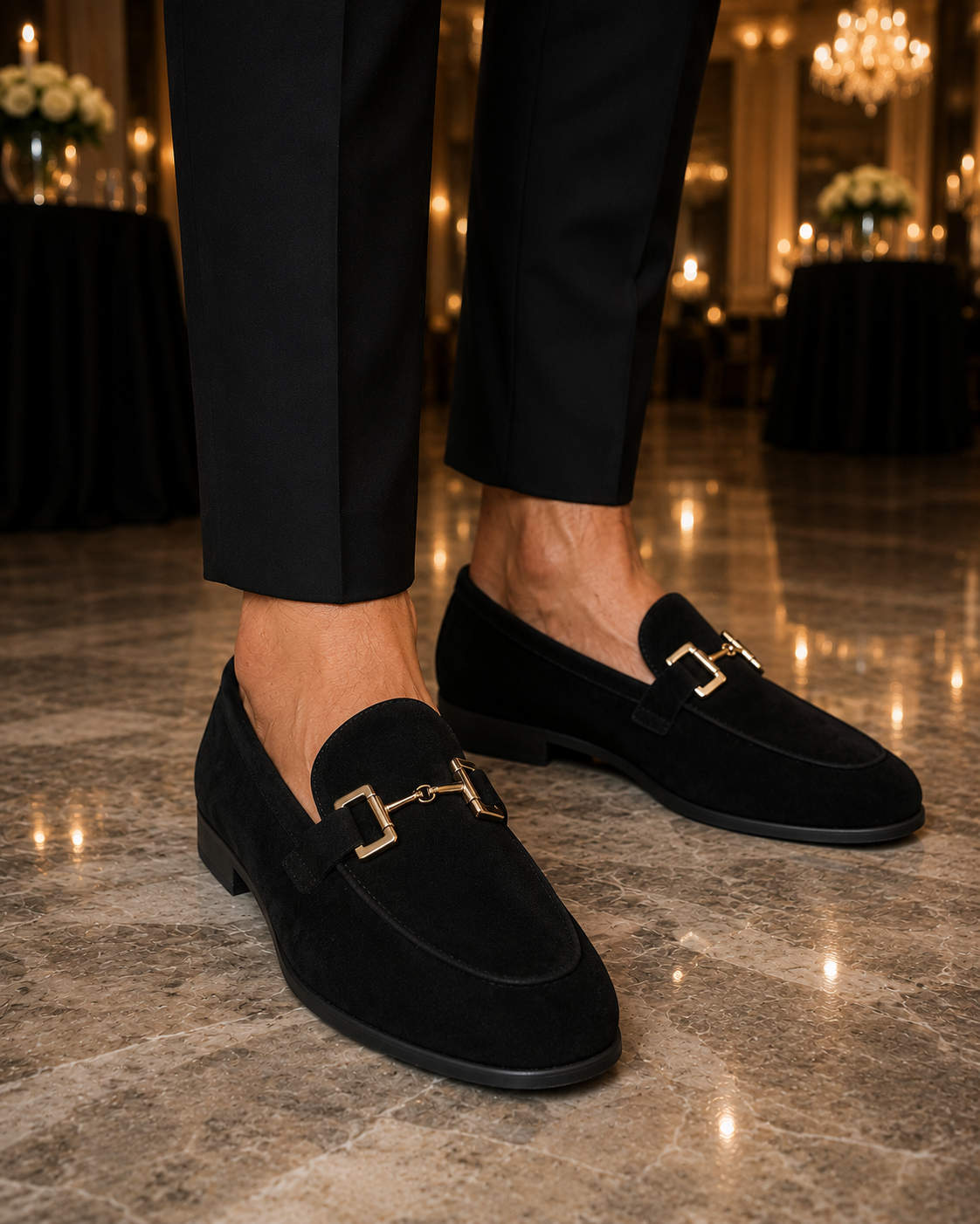 Men’s Slip-On Metal Detail Loafers | Formal Comfort Shoes | Steven & Levon