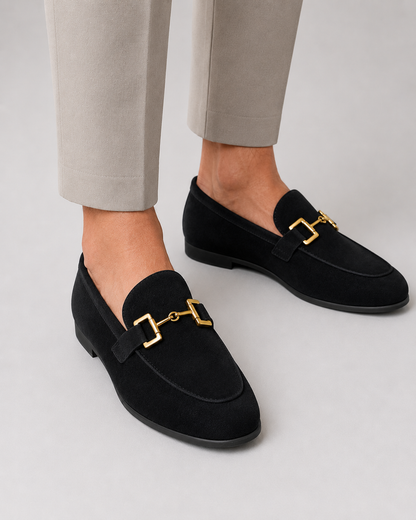Men’s Slip-On Metal Detail Loafers | Formal Comfort Shoes | Steven & Levon