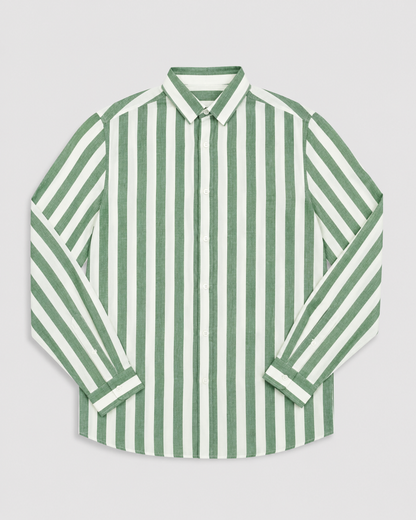 Men's Striped Long Sleeve Shirt | Breathable Button-Up Casual Shirt | Polyester Fiber | Lightweight Summer Wear | Steven & Levon