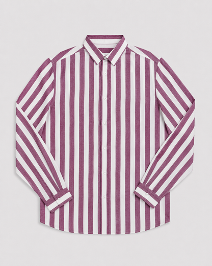 Men's Striped Long Sleeve Shirt | Breathable Button-Up Casual Shirt | Polyester Fiber | Lightweight Summer Wear | Steven & Levon