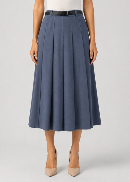 Women's Casual Midi Skirt | Women | High Waist | Flowy A-Line | Versatile Everyday Wear | Steven & Levon