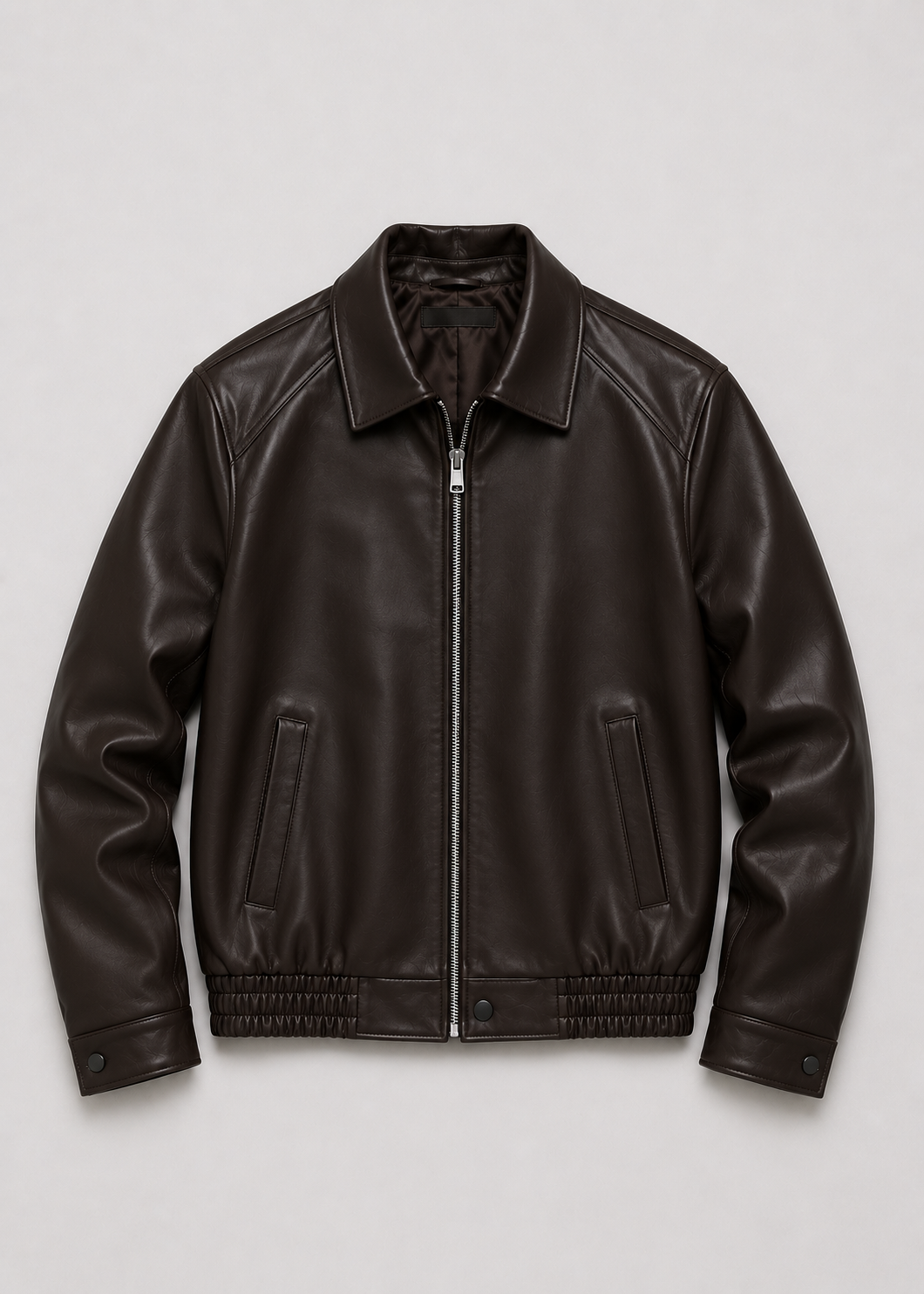 Men's Leather Bomber Jacket | Genuine Leather | Zip Front, Elastic Hem Casual Outerwear | Steven & Levon