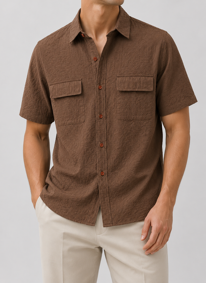 Leo Cotton Linen Shirt | Men | Breathable Casual Button Up | Steven & Levon