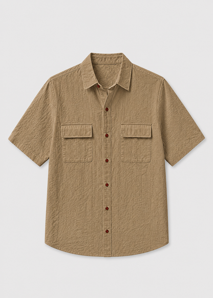 Leo Cotton Linen Shirt | Men | Breathable Casual Button Up | Steven & Levon