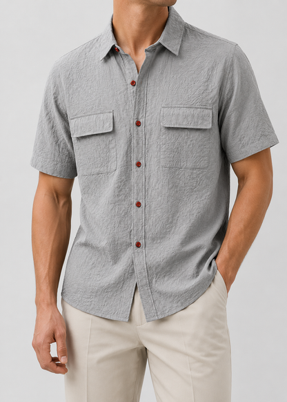 Leo Cotton Linen Shirt | Men | Breathable Casual Button Up | Steven & Levon