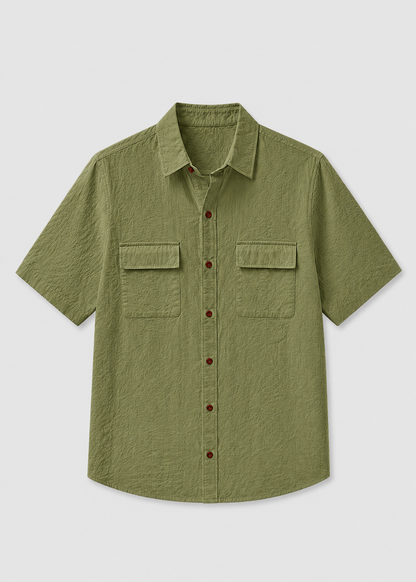 Leo Cotton Linen Shirt | Men | Breathable Casual Button Up | Steven & Levon