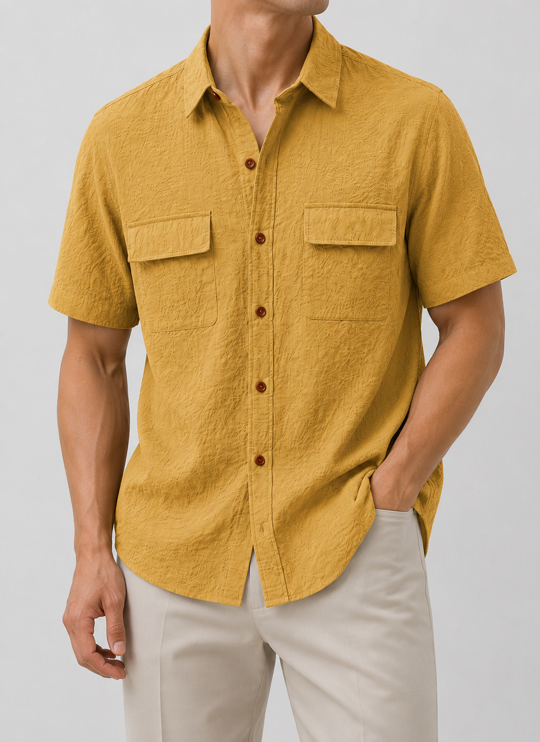 Leo Cotton Linen Shirt | Men | Breathable Casual Button Up | Steven & Levon