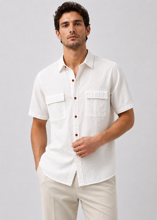 Leo Cotton Linen Shirt | Men | Breathable Casual Button Up | Steven & Levon