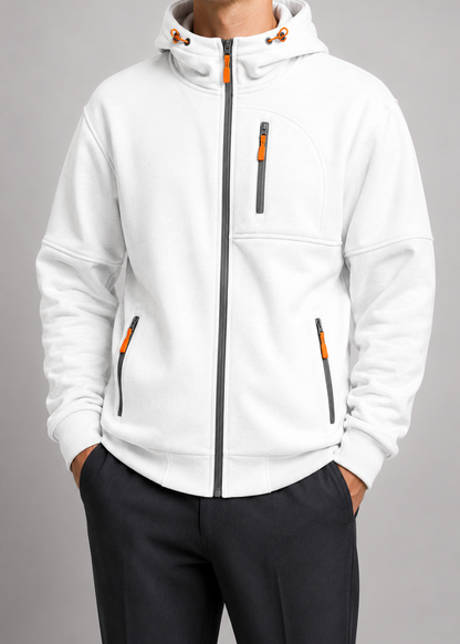 Zip-Up Hoodie | Men's Hoodie | Cotton Blend | Drawstring Hood & Multiple Zipper Pockets | Steven & Levon