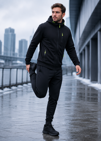 Zip-Up Hoodie | Men's Hoodie | Cotton Blend | Drawstring Hood & Multiple Zipper Pockets | Steven & Levon