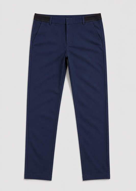 Men's Slim Fit Chino Trousers | Elastic Waist | Tapered Smart Casual Pants | Steven & Levon