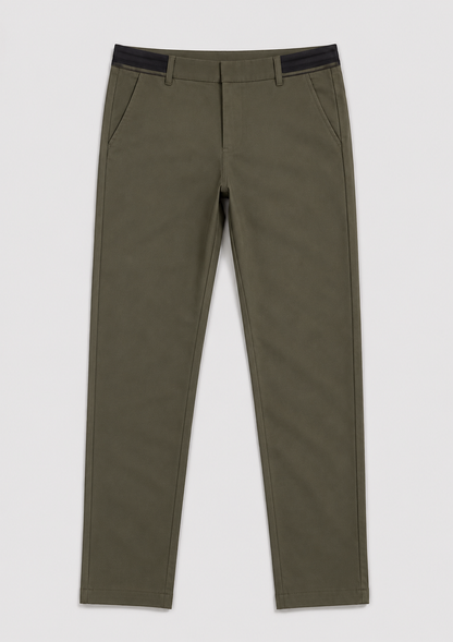 Men's Slim Fit Chino Trousers | Elastic Waist | Tapered Smart Casual Pants | Steven & Levon