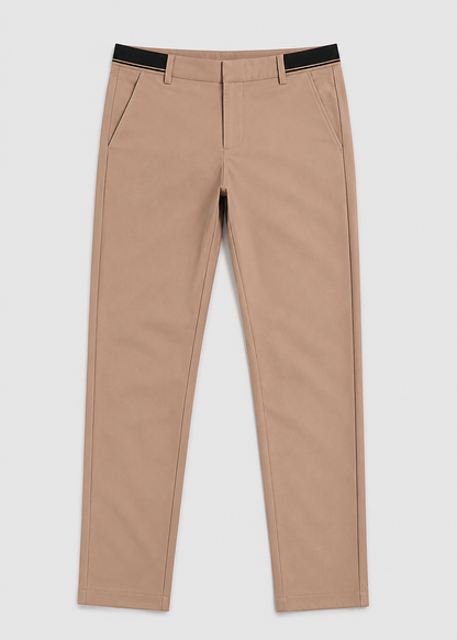 Men's Slim Fit Chino Trousers | Elastic Waist | Tapered Smart Casual Pants | Steven & Levon