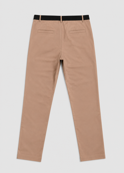 Men's Slim Fit Chino Trousers | Elastic Waist | Tapered Smart Casual Pants | Steven & Levon