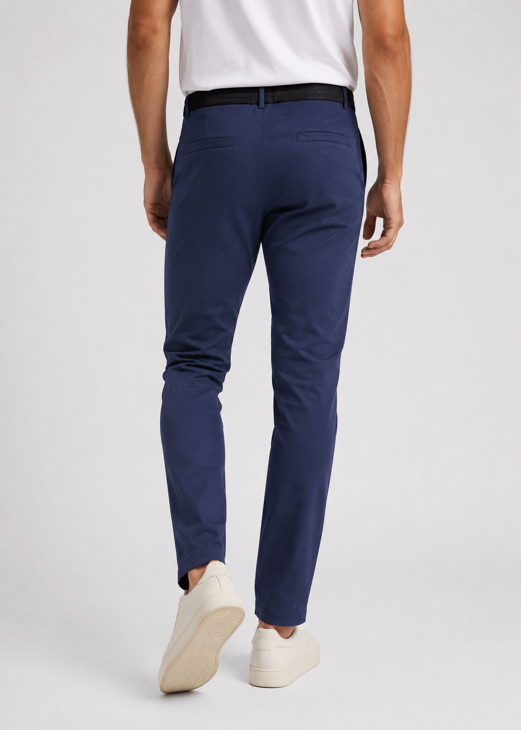 Men's Slim Fit Chino Trousers | Elastic Waist | Tapered Smart Casual Pants | Steven & Levon