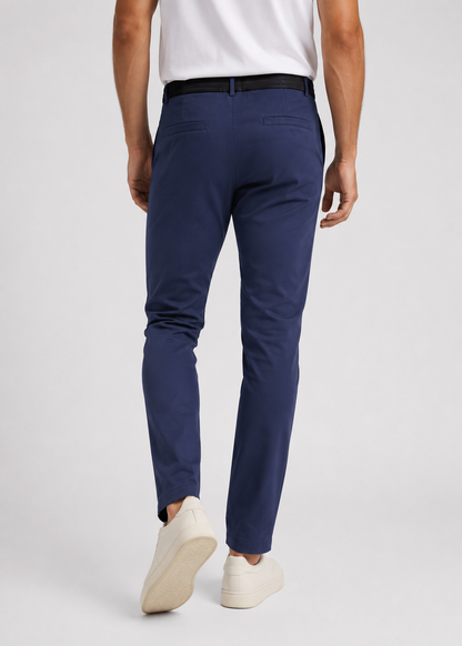 Men's Slim Fit Chino Trousers | Elastic Waist | Tapered Smart Casual Pants | Steven & Levon