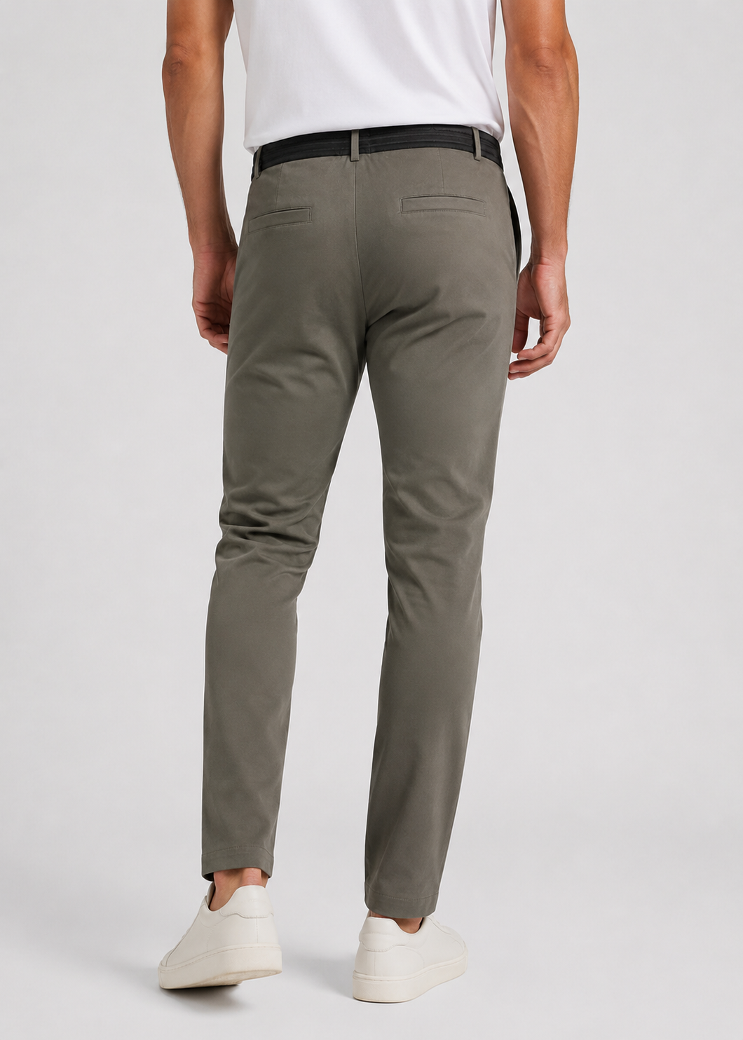 Men's Slim Fit Chino Trousers | Elastic Waist | Tapered Smart Casual Pants | Steven & Levon