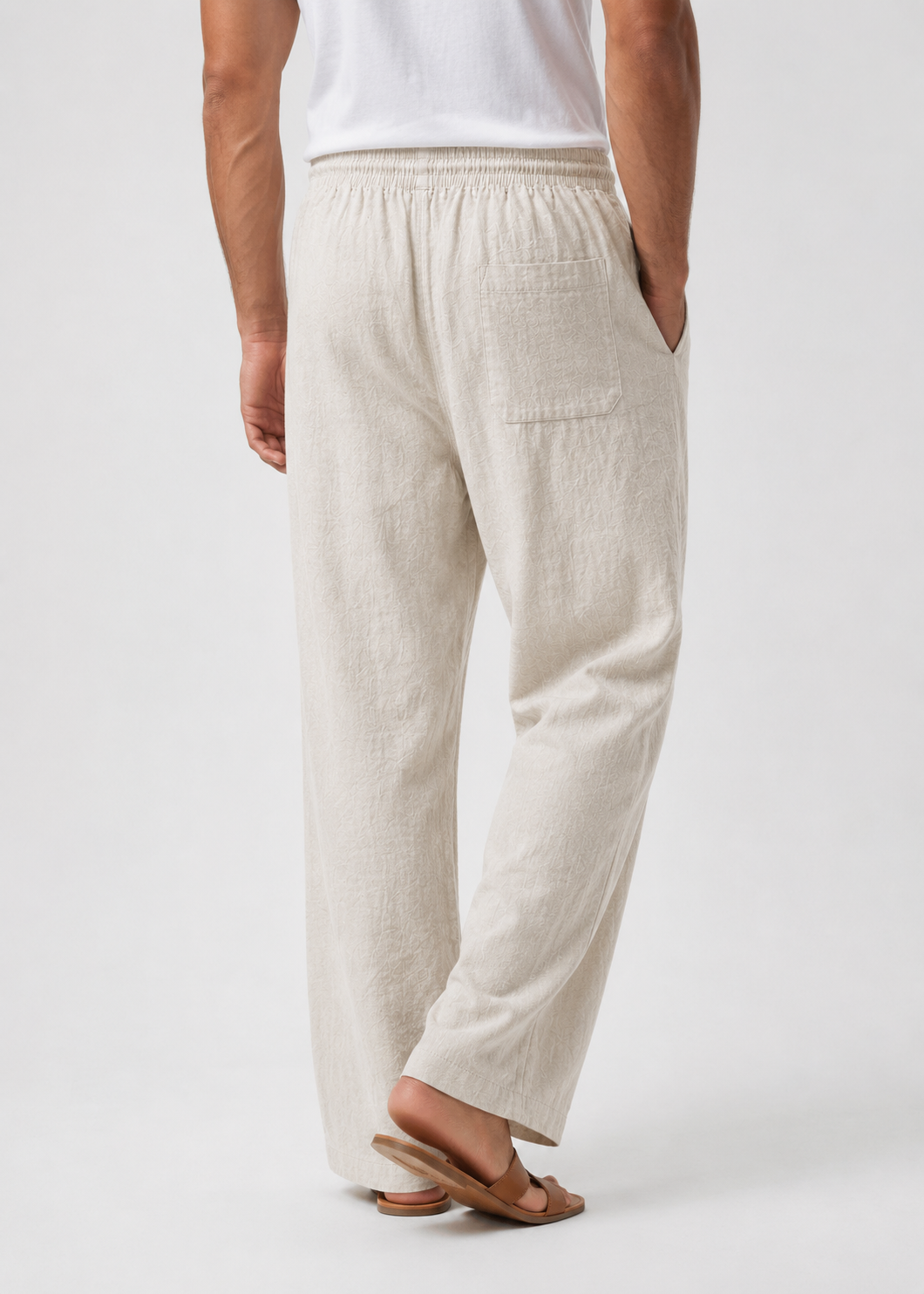 Men's Linen Drawstring Trousers | Linen Blend | Lightweight Relaxed Fit Pants | Steven & Levon