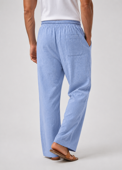 Men's Linen Drawstring Trousers | Linen Blend | Lightweight Relaxed Fit Pants | Steven & Levon