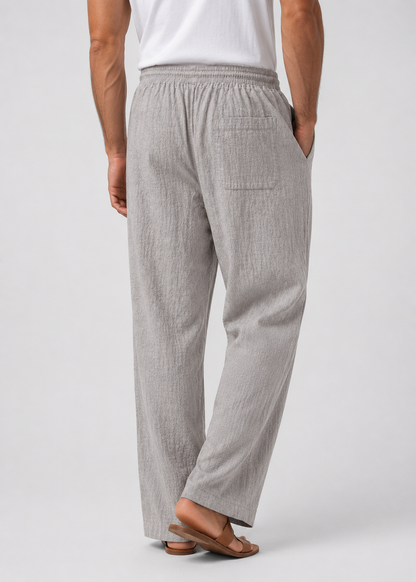 Men's Linen Drawstring Trousers | Linen Blend | Lightweight Relaxed Fit Pants | Steven & Levon