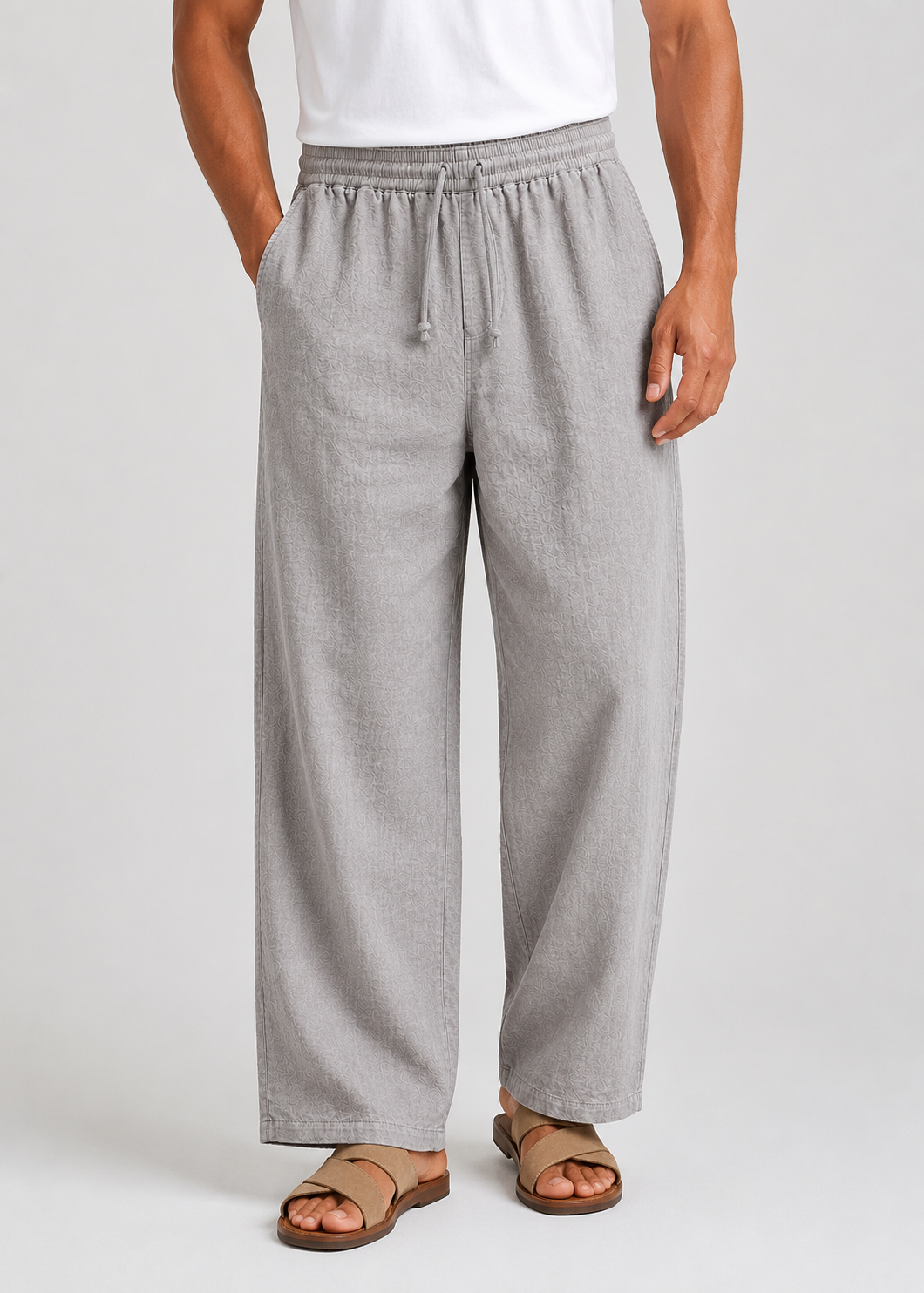 Men's Linen Drawstring Trousers | Linen Blend | Lightweight Relaxed Fit Pants | Steven & Levon