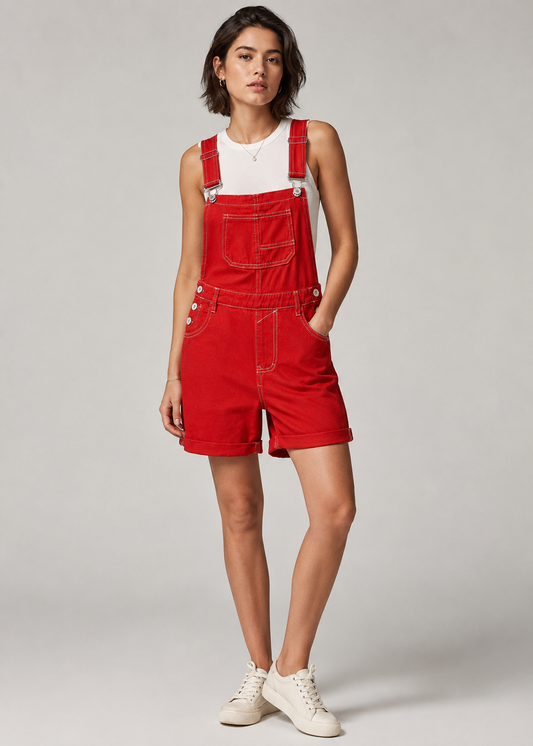 Sleeveless Denim Jumpsuit | Women | Denim | Sleeveless Relaxed Fit One-Piece | Casual Everyday Wear | Steven & Levon